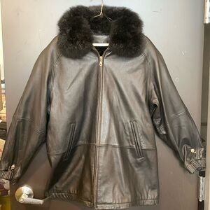 Women’s fur lined leather jacket